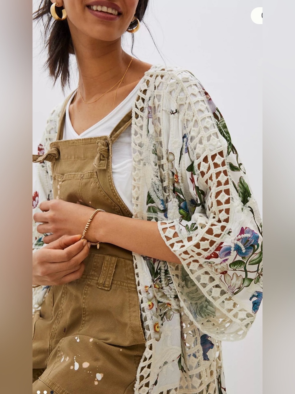 *New Anthropologie Clea crochet Kimono One Size - Picture 3 of 11